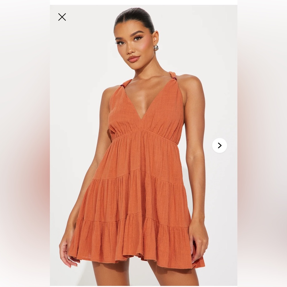 NWOT Alia Micro Mini Dress - Rust